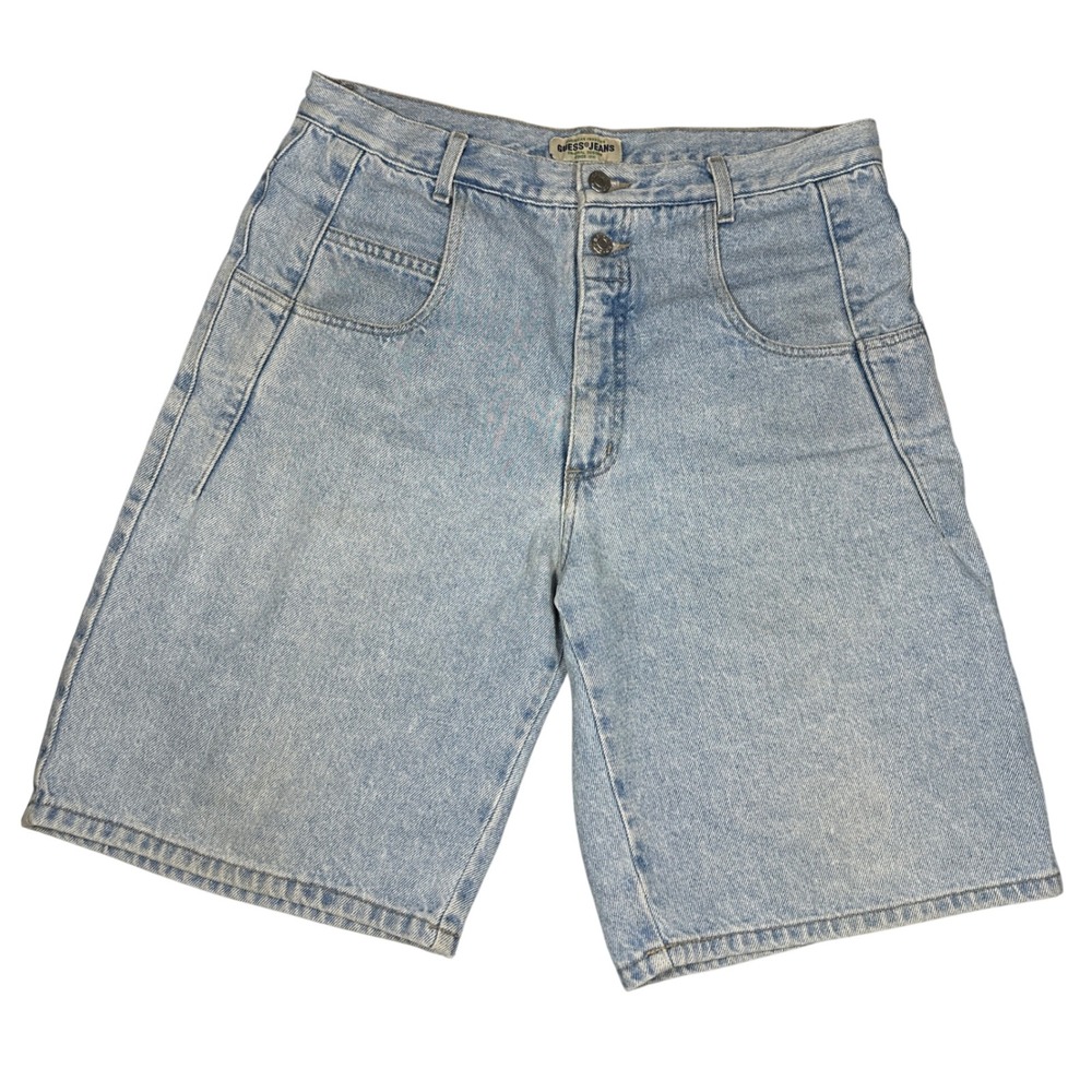 Vintage Guess Jeans Denim Shorts Mens 34 Light Wash Made in USA 90s AST975